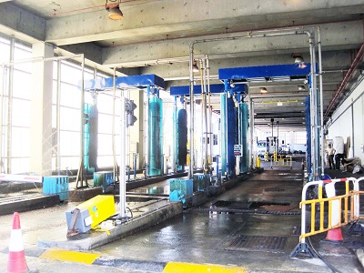 Customized garbage truck and sanitation truck washing system 