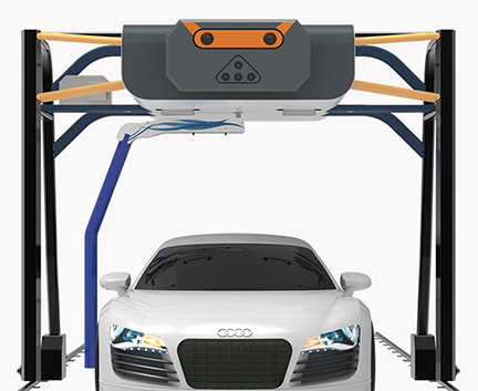 Rollover type single arm touchless car wash machine